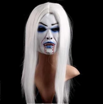 Halloween White Zombie Ghost Face Mask Costume 2