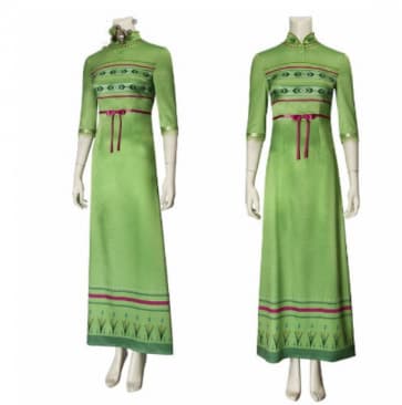 Frozen 2 Anna Green Dress Nightgown Gown Costume