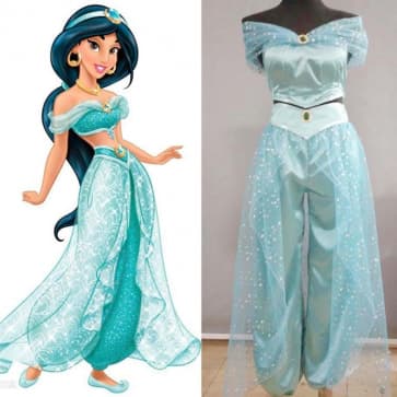 Disney Jasmine Dress Cosplay Outfit For Children and Adults Halloween Costume