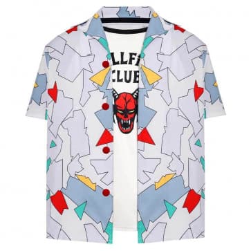 Stranger Things 4 Dustin Henderson Shirt Cosplay Costume