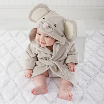 Baby Aspen Squeaky Clean Mouse Hooded Spa Robe