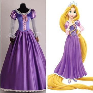 Disney Rapunzel Cosplay Costume Dress For Adults Halloween Costume