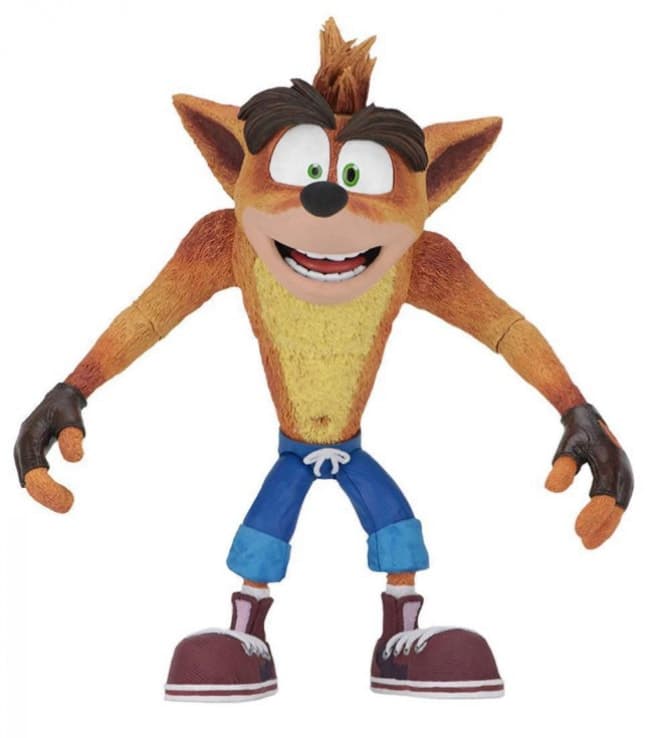 Neca Crash Bandicoot 7 Inches Scale Action Figure Deluxe Crash With Jet Board Costume Mascot World