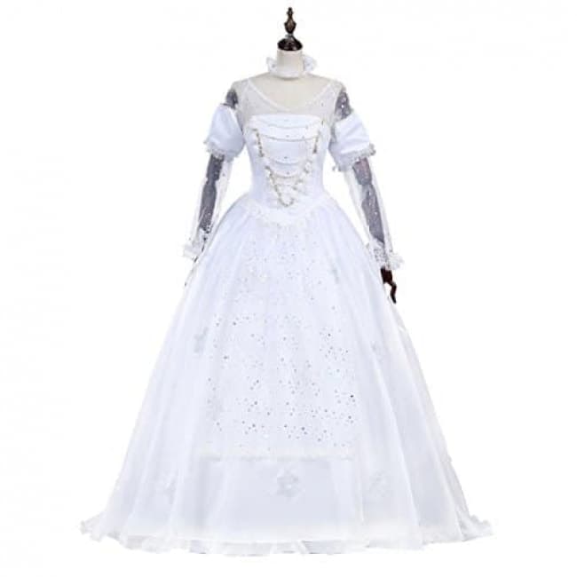 Alice in Wonderland White Queen Cosplay Costume Dress | Costume Mascot World