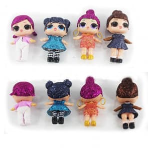 Set Of 8 LOL Surprise Dolls Glitter Series With Accessories
