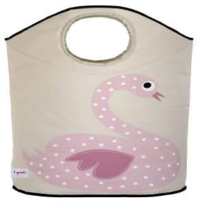 3 Sprouts Canvas Storage Laundry Hamper Swan