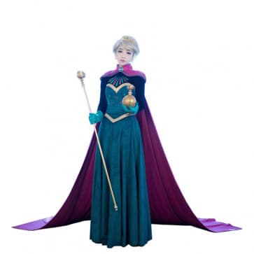Disney Frozen Elsa Coronation Cosplay Costume Dress For Adults Halloween Costume