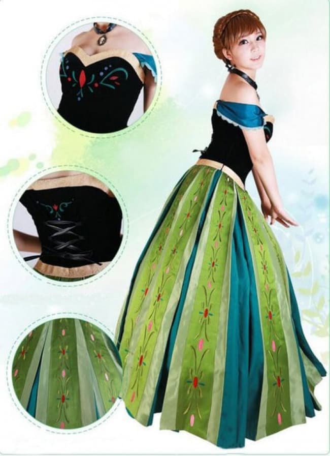 Adelaide bicchiere profondamente Frozen Anna Green Dress Complete Cosplay Costume For Adults Halloween Costume | Costume Mascot World Adelaide bicchiere profondamente Frozen Anna Green Dress Complete Cosplay Costume For Adults Halloween Costume | Costume Mascot World