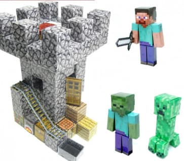Minecraft Paper 3D Puzzle Play Set